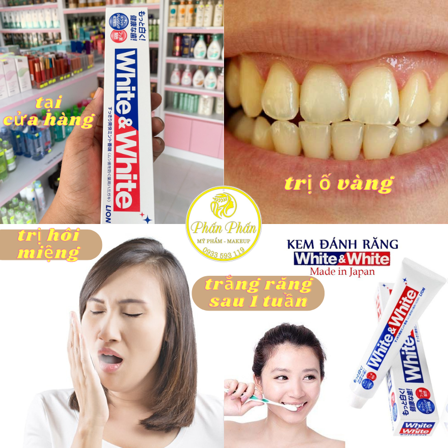 Kem đánh răng White & White Nhật Lion 150g