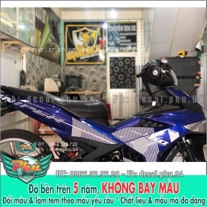 Tem rời Exciter 150 Sniperr Xanh trắng Gp