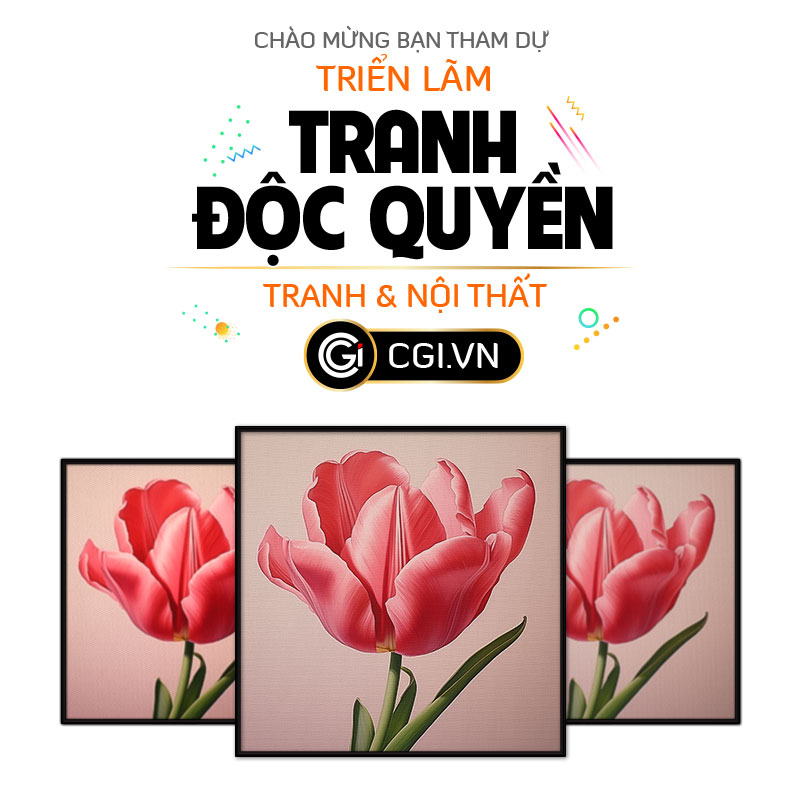 Tranh treo tường, dán tường Canvas, hoa Tulip. CGI-33