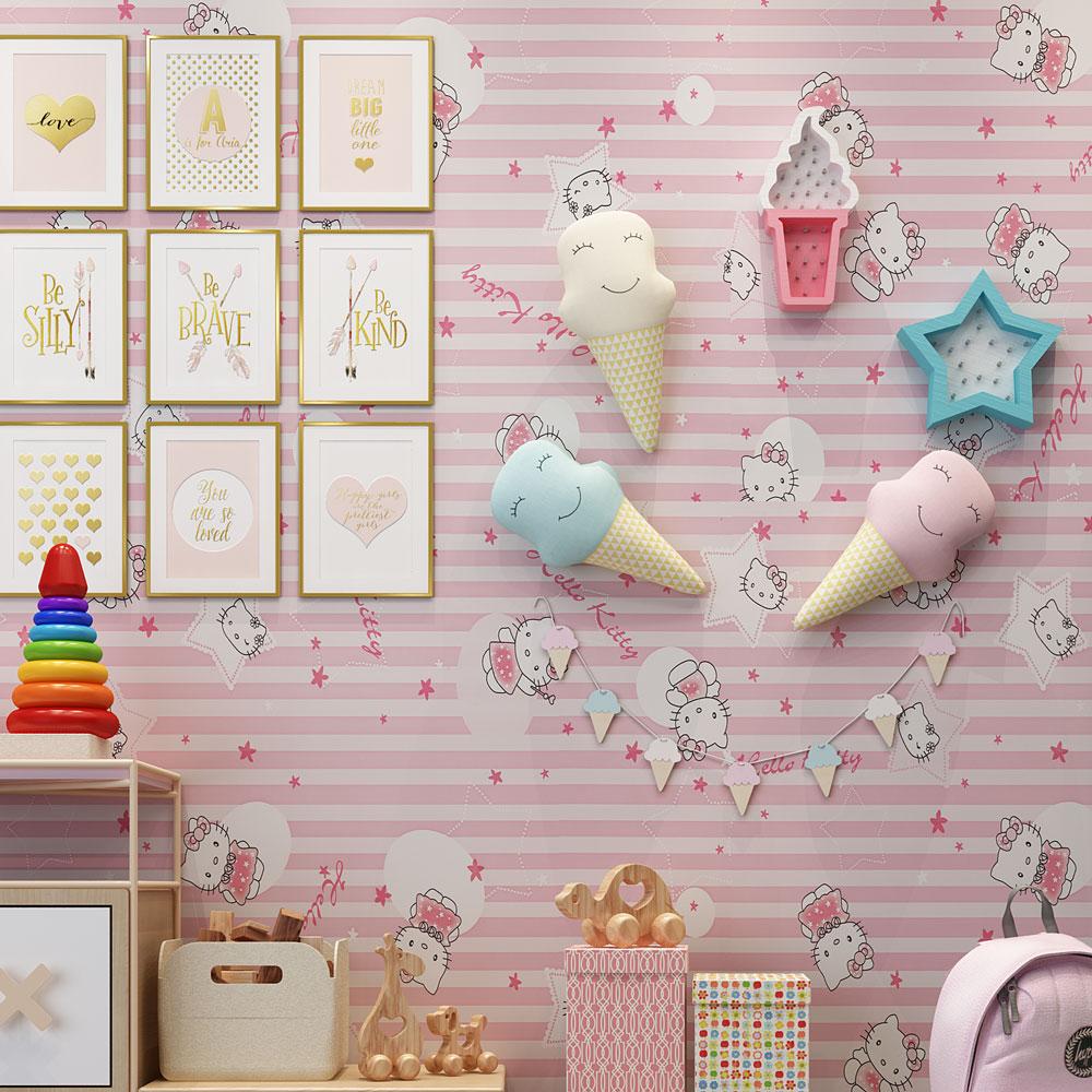 10M giấy dán tường có keo mèo hồng- khổ 45 cm hpmwallpaper