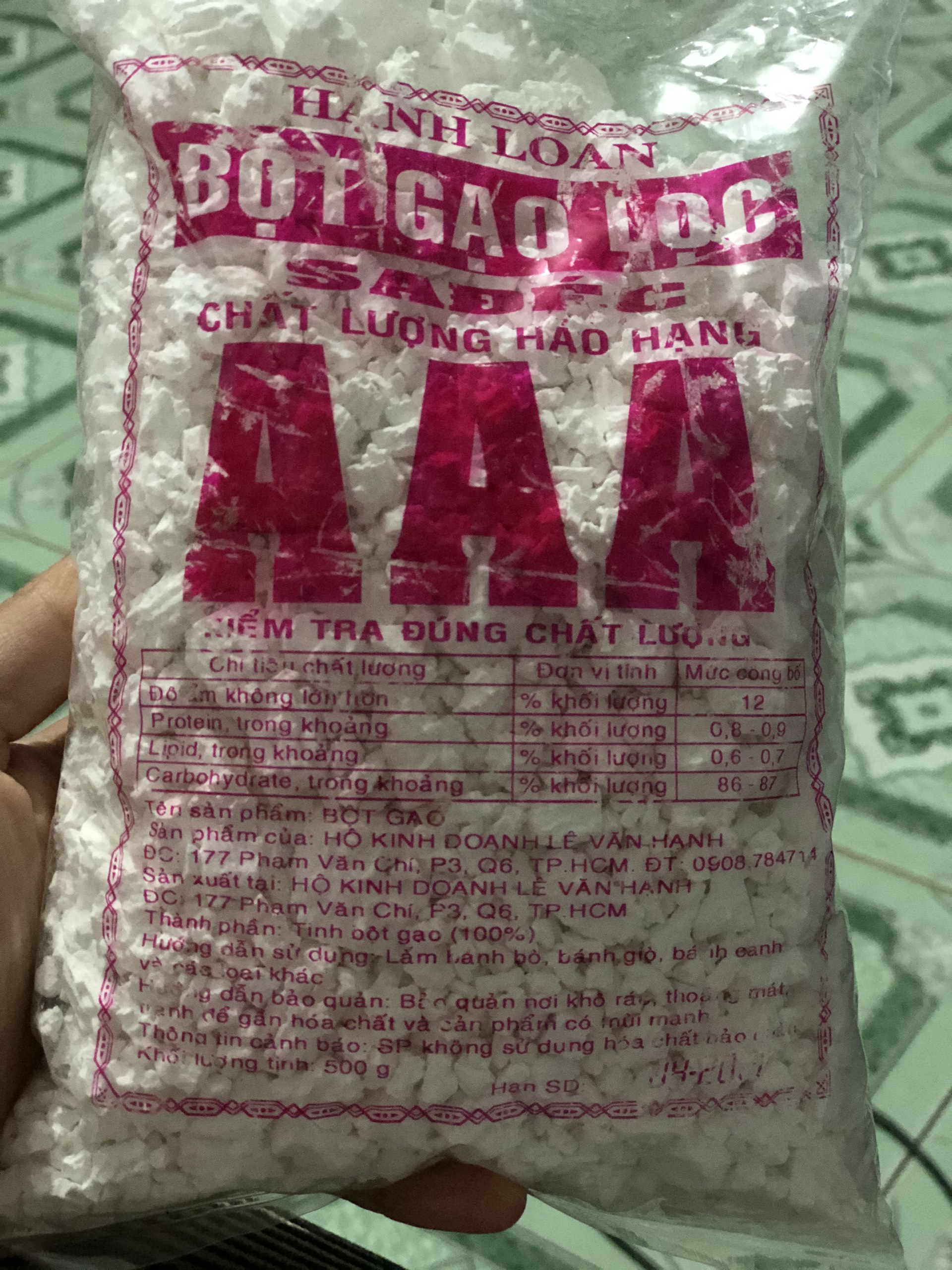 Bột gạo lọc AAA hảo hạng (gói 500g) – Bột gạo tuyệt hảo