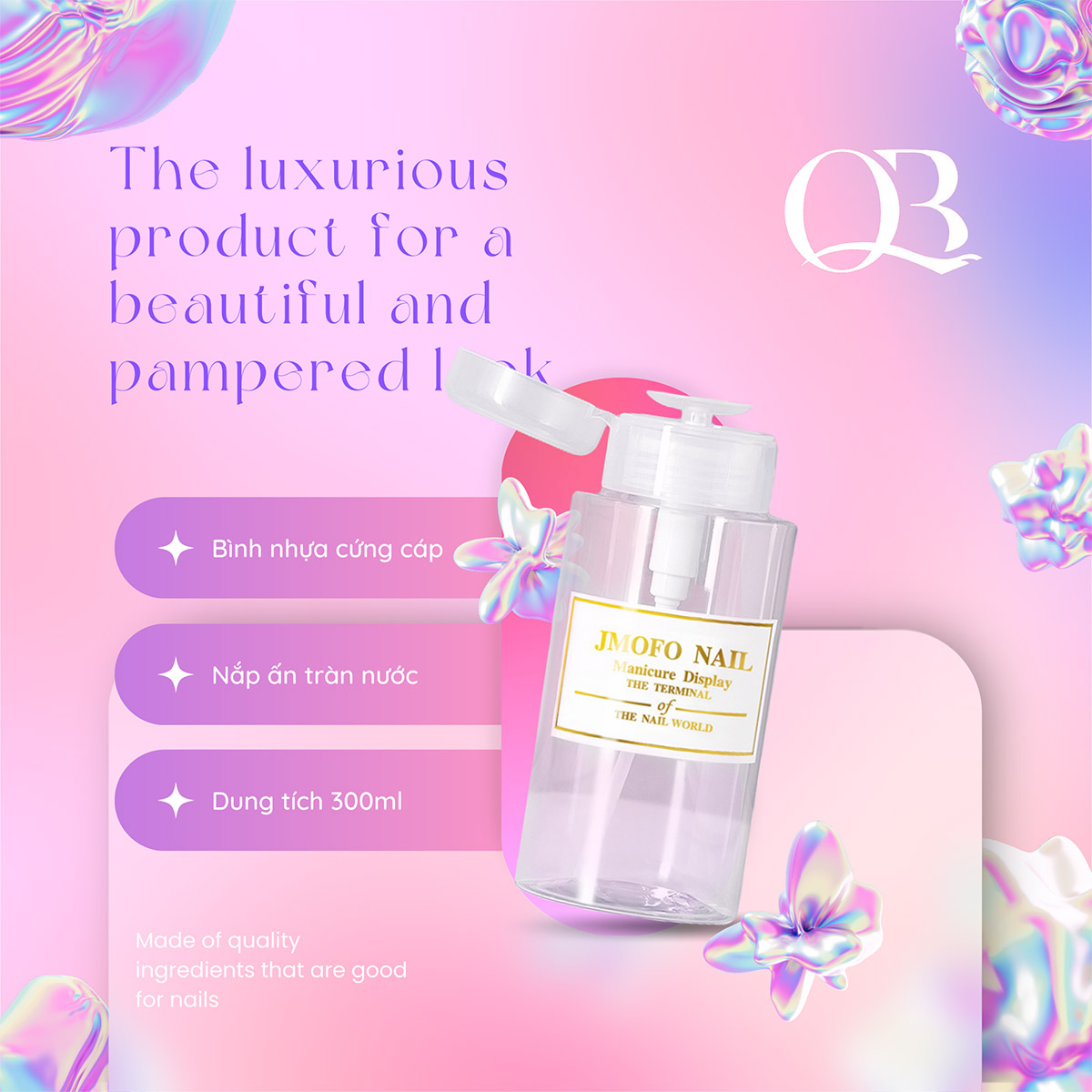 Bình đựng nước rửa nắp ấn tràn 300ml