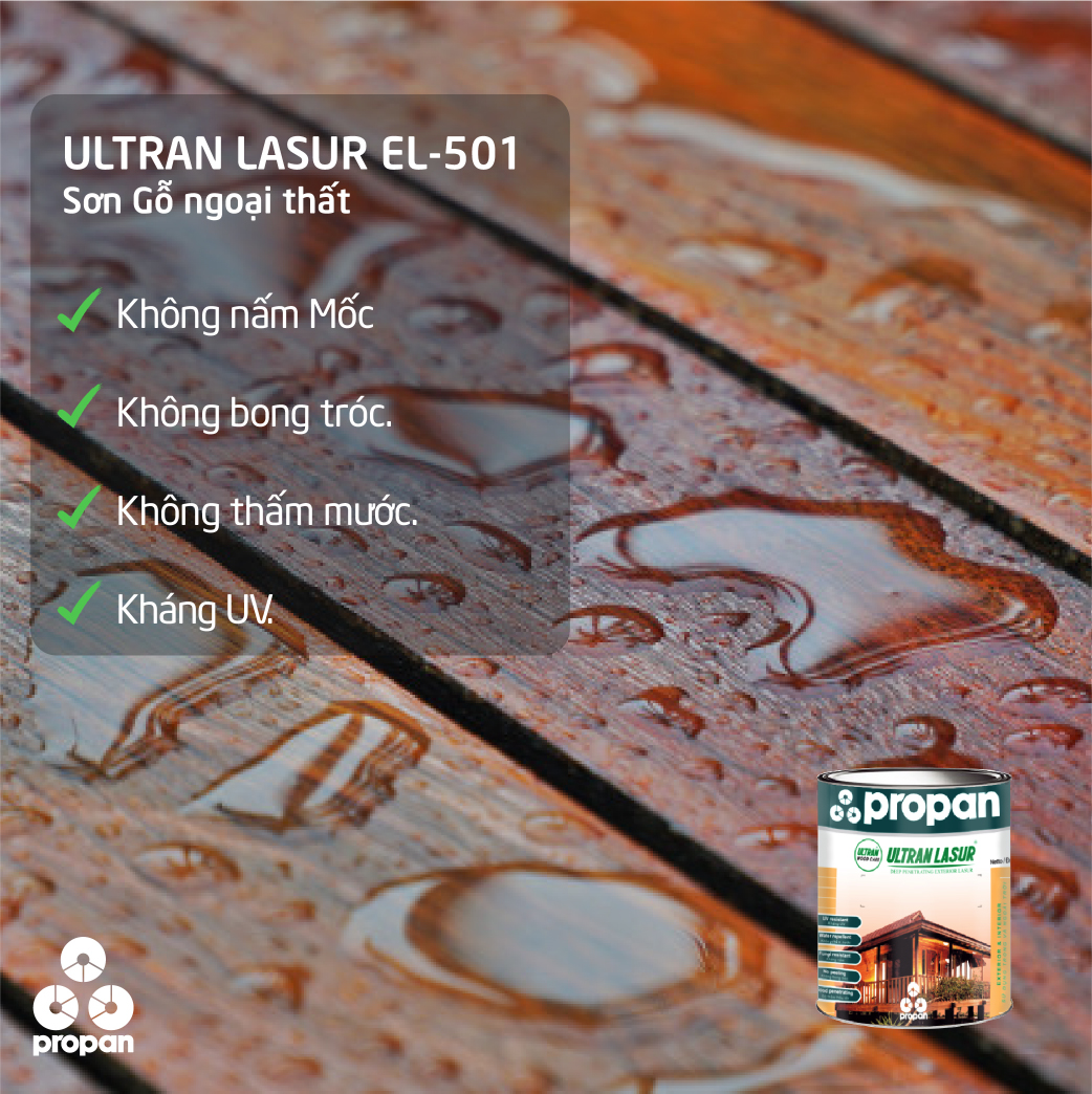 Propan - ULTRAN LASUR - EL-501 - Sơn Gỗ Ngoại Thất - 1 lít
