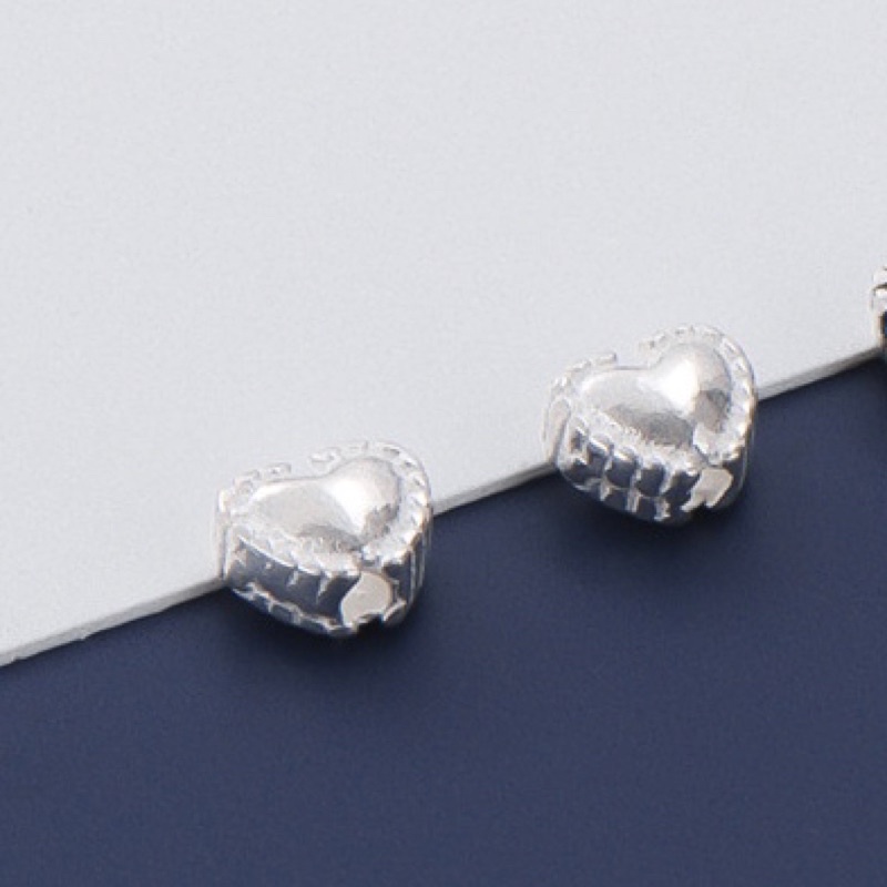 [S925] Charm bạc trái tim loại nhỏ - MH862