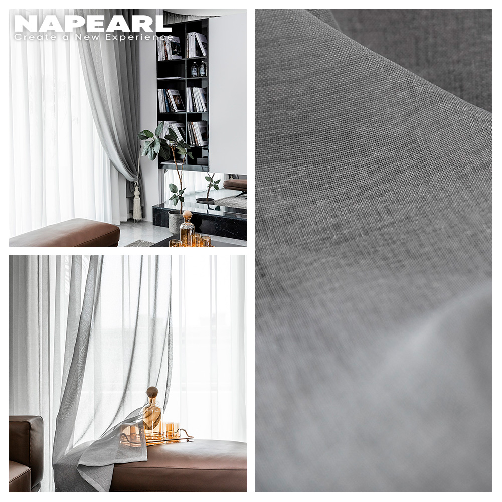 Napearl Rèm cửa vải tuyn màu trơn kích thước 100X260CM thích hợp trang trí phòng khách - INTL