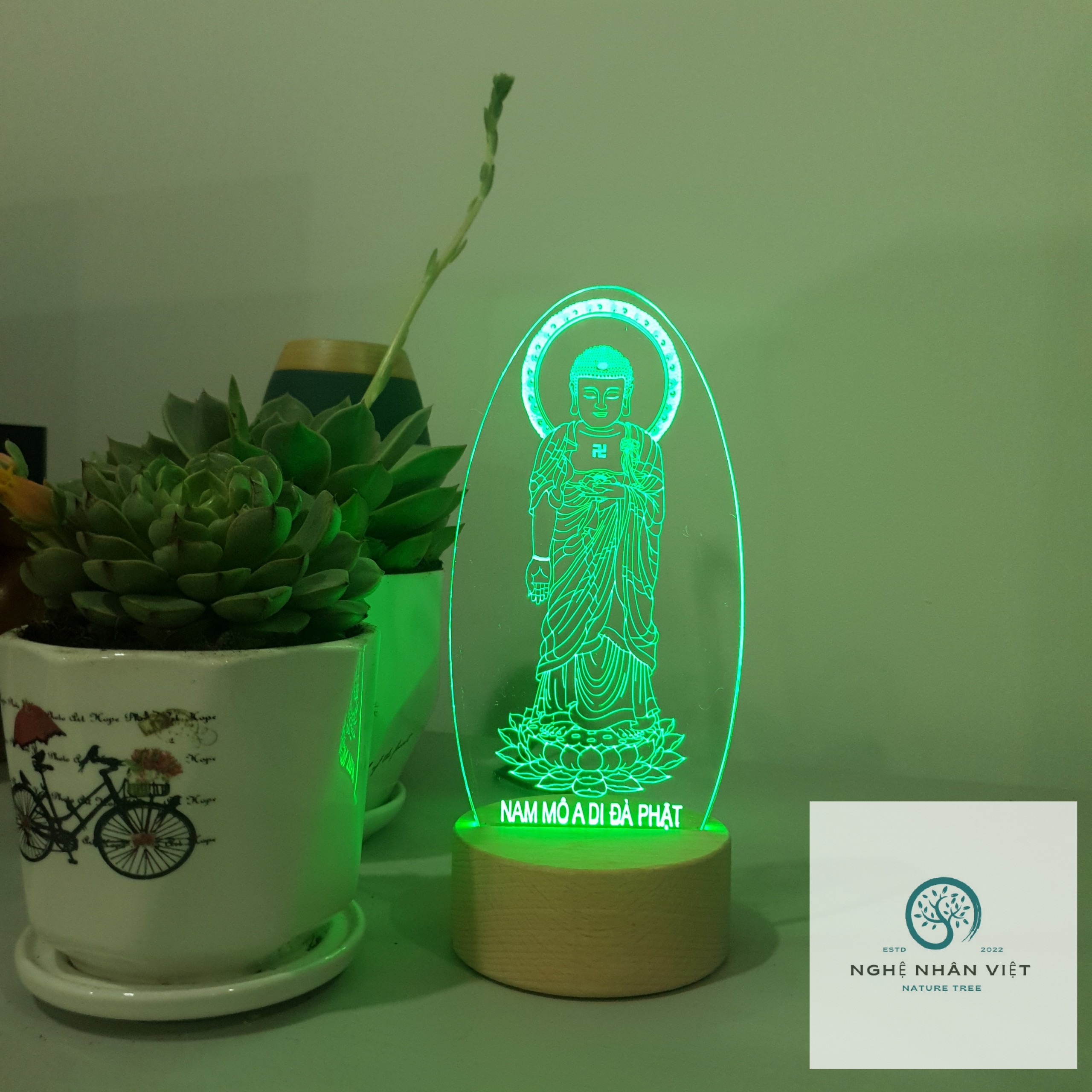 Đèn 3d Phật A Di Đà Đứng