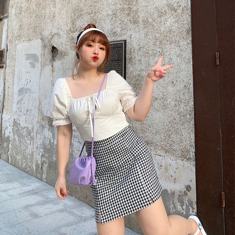 Áo croptop cổ vuông tay bồng - ABEO228