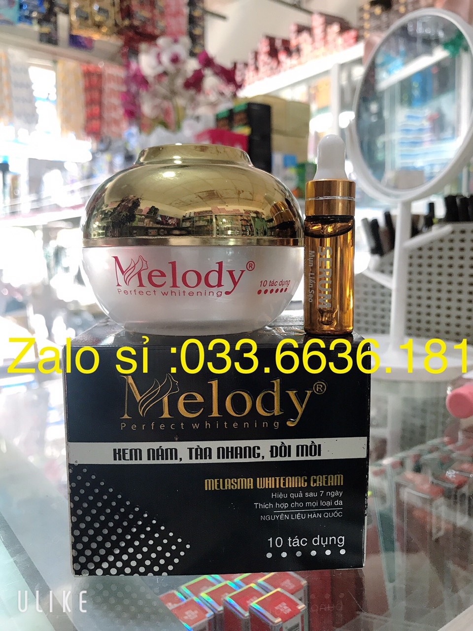 [chuẩn hàng-giá sỉ] kem MELODY nám-tàn nhang-đồi mồi-dưỡng trắng da -chống nắng SPF 45+ 1 hủ 35g hết chương trình tặng chai serum