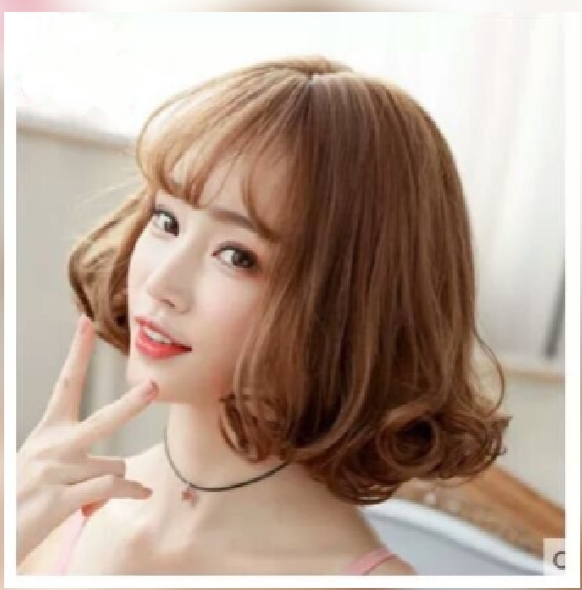 Tóc giả nữ nguyên đầu xoăn ngắn, tóc giả cho người trung niên, tóc giả ngắn