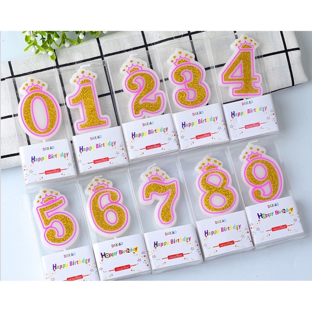 Baby girl boy pink blue glitter birthday candles