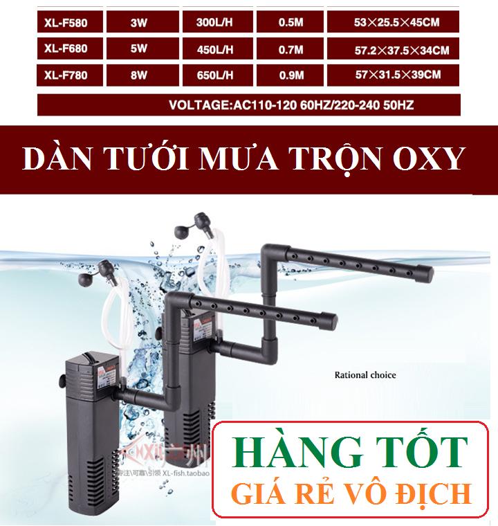 [HCM]Bơm chìm hồ cá 5w hoặc 8w + Dàn tưới mưa