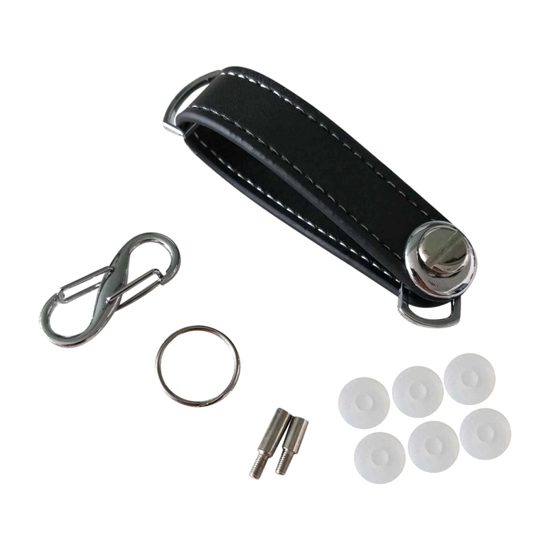 ☞♤ 3X Fashion Car Key Pouch Bag Case Wallet Holder Chain Key Wallet Ring Pocket Key Organizer Smart Leather Keychain Black