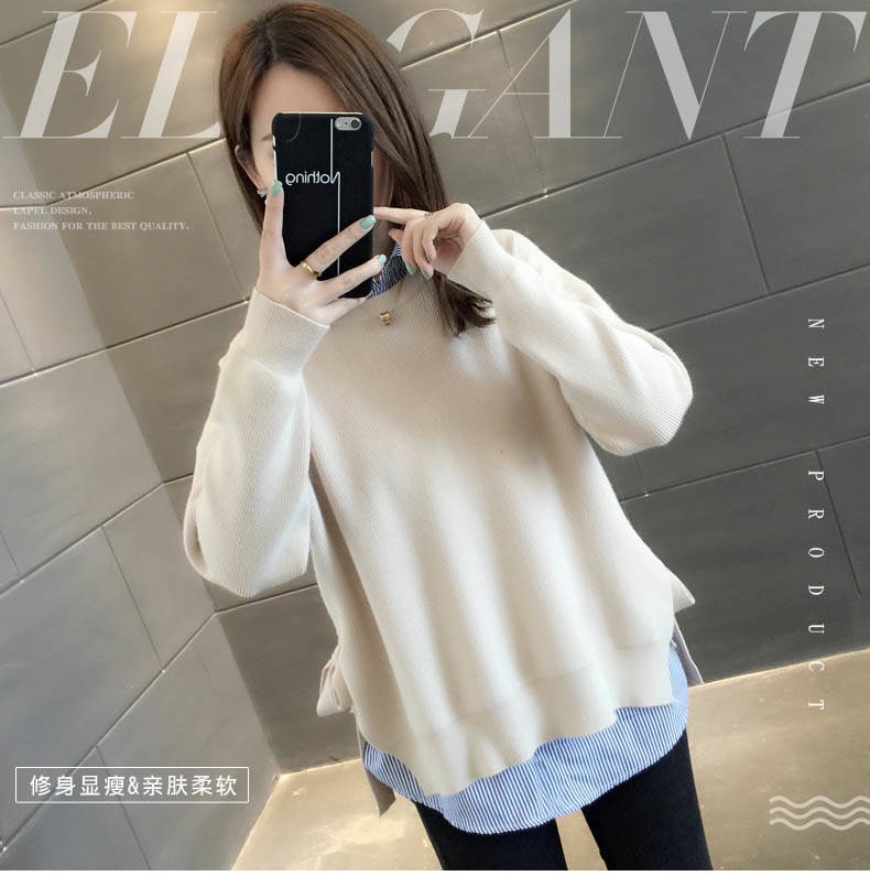 Ms369 set áo len thắt nơ kèm áo sơ mi