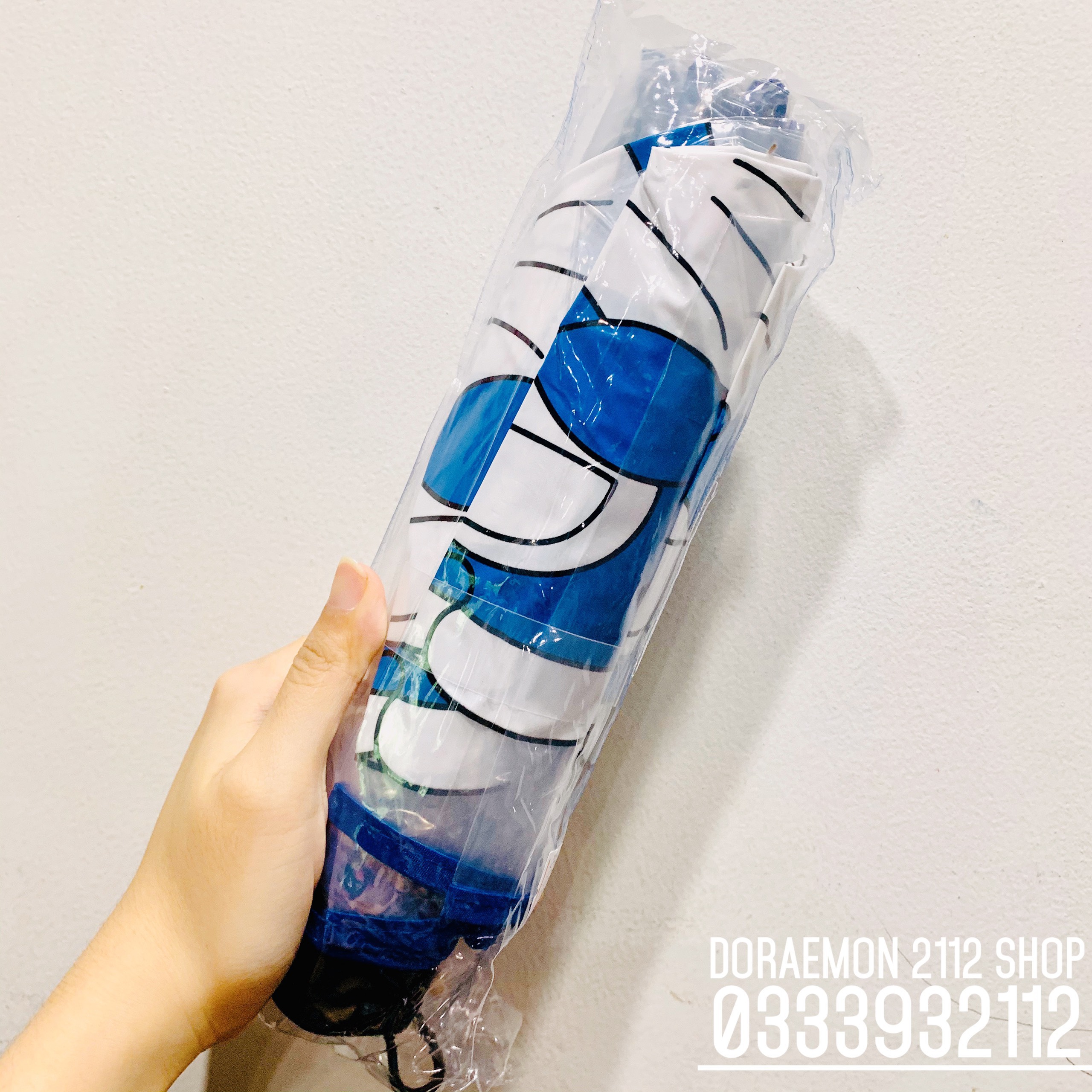 Dù gấp cầm tay trong suốt Doraemon size lớn