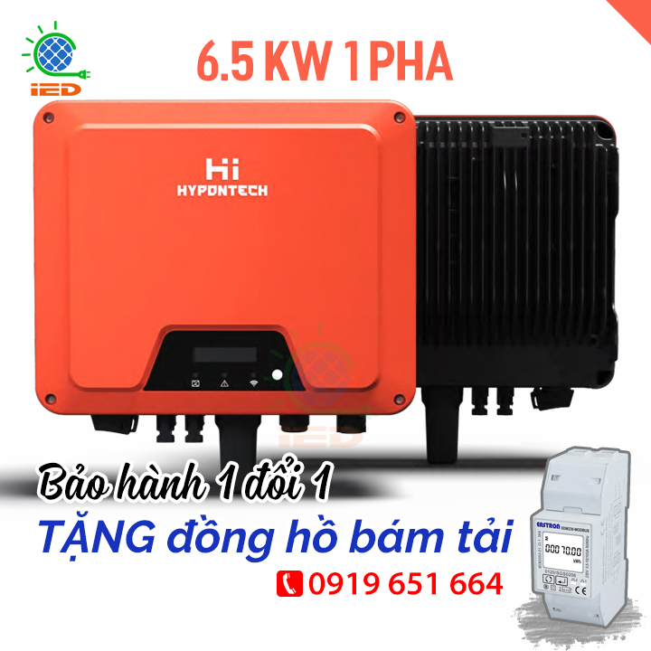 Biến tần hòa lưới bám tải HYPONTECH 6,5kW 1 pha HPS-6500 - biến tần bám tải - inverter hòa lưới - bám tải 6,5 kw 1 pha - biến tần on grid