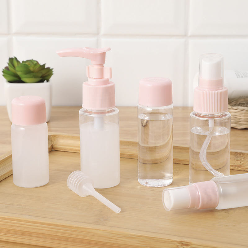 BỘ CHIẾC MỸ PHẨM DU LỊCH - BỘ CHIẾT MỸ PHẨM 7 MÓN (Tính luôn túi zip) TI DO