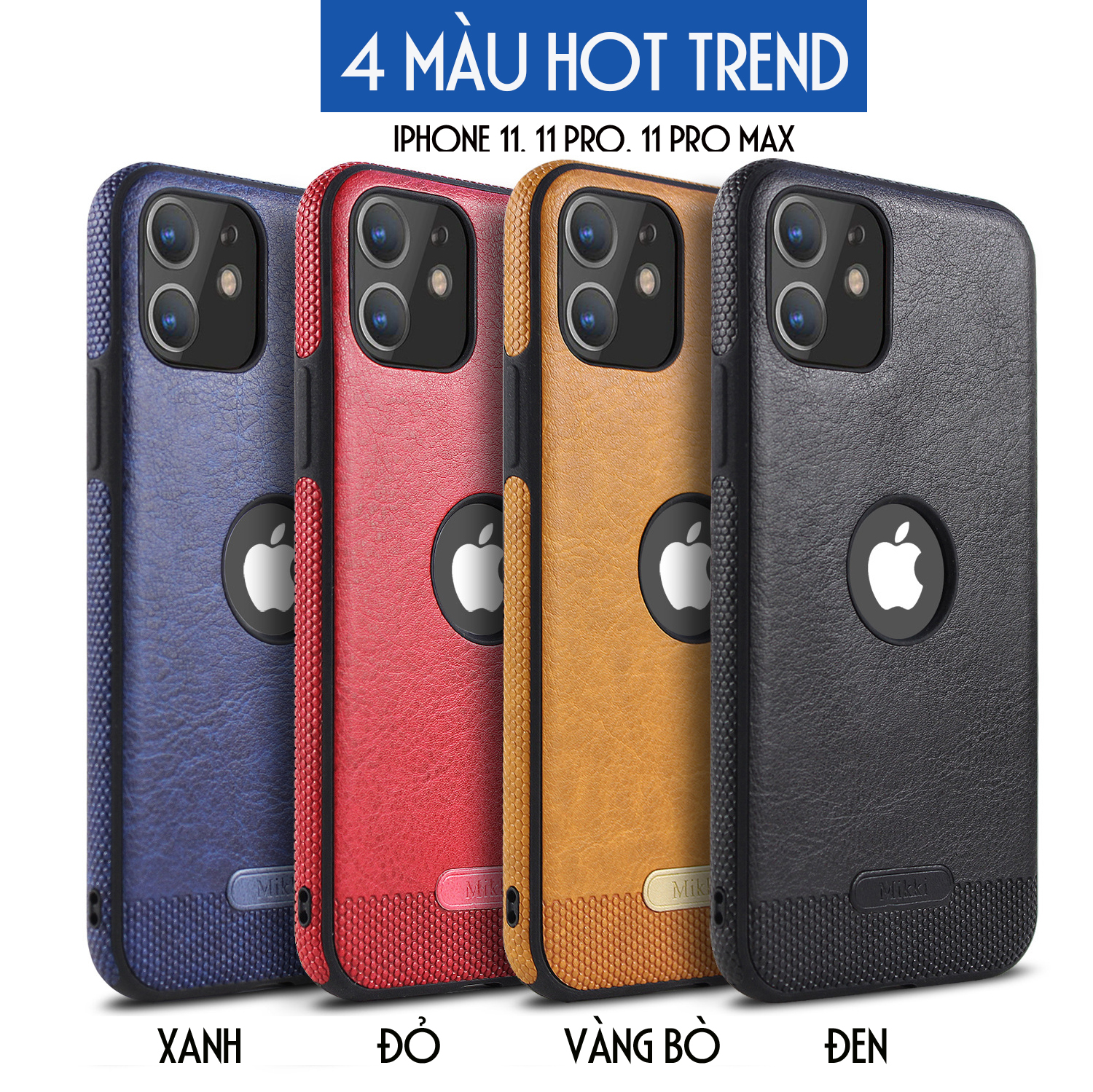 Ốp lưng iPhone 11, 11Pro, 11Pro Max hiện logo mặt lưng cao cấp