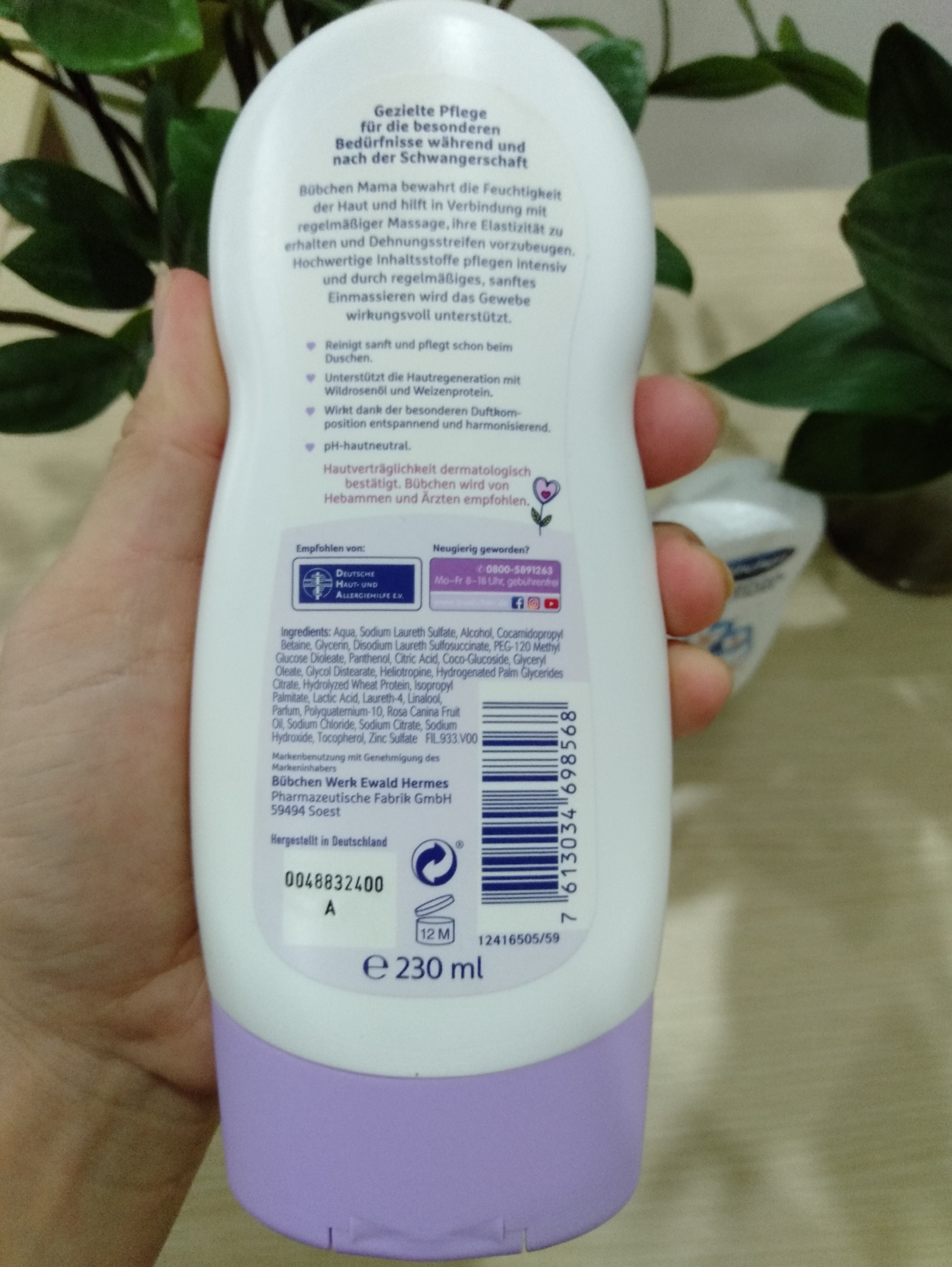 Bubchen - Sữa tắm Bubchen Mama chống rạn da dành cho bà bầu 230ml