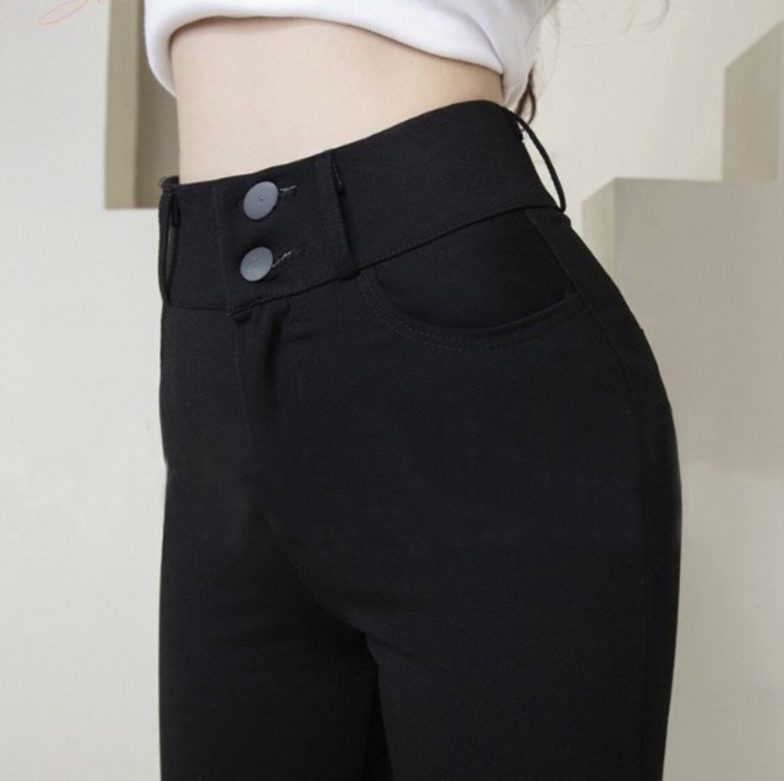 Quần Legging 2 Khuy Lưng Cao Chất Umi Dày Dặn Siêu Co Giãn