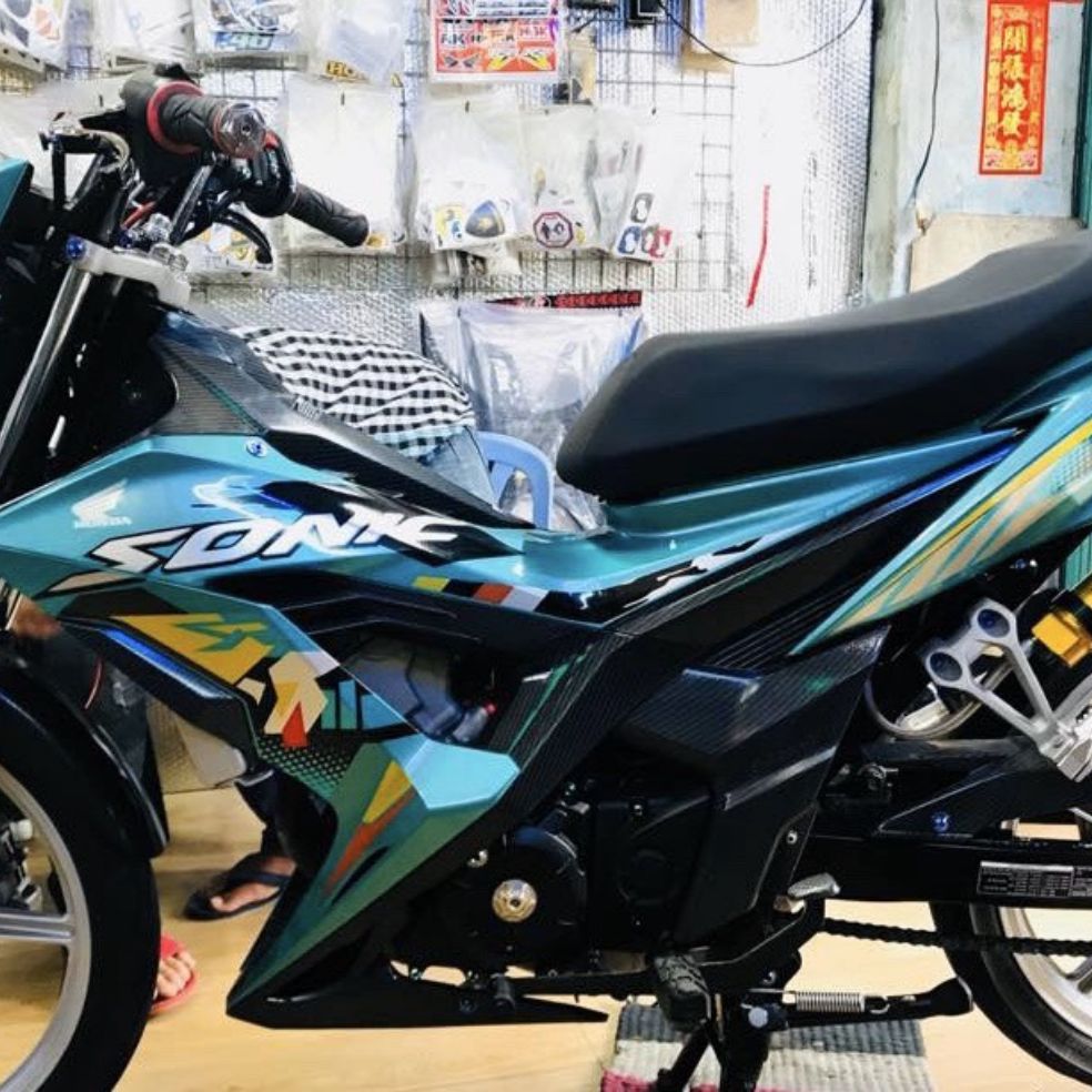 Tem rời dán xe sonic xanh lục bảo không bay màu