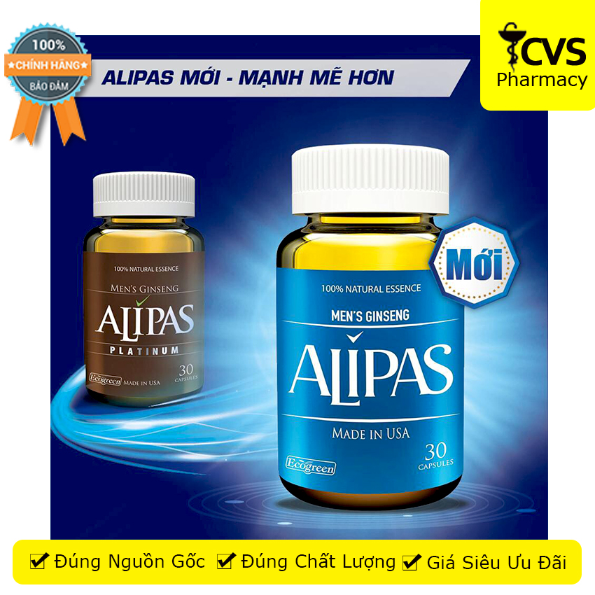 2 Sâm Alipas Mới - Tăng Cường Sức Khỏe Nam Giới Hộp 30 viên