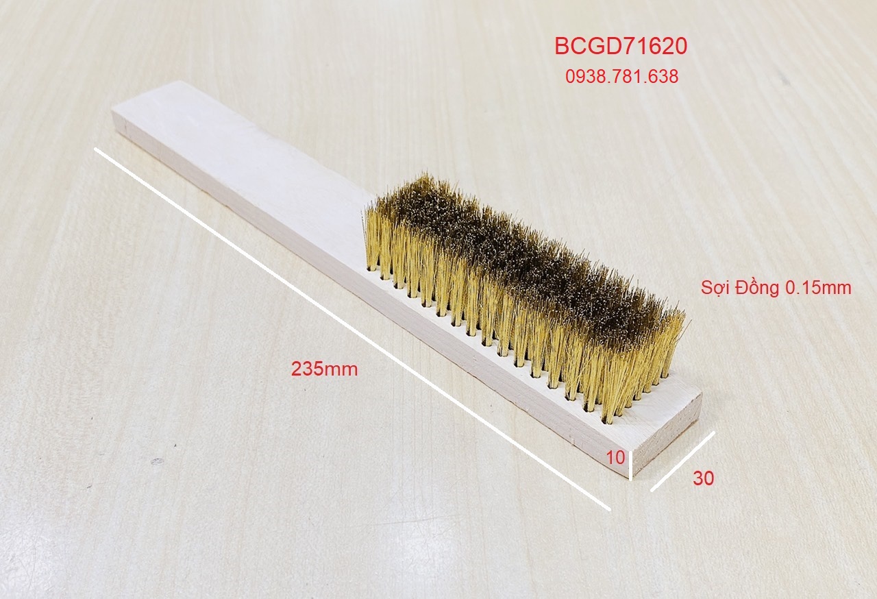 Bàn chải cán gỗ sợi cước đồng 71620