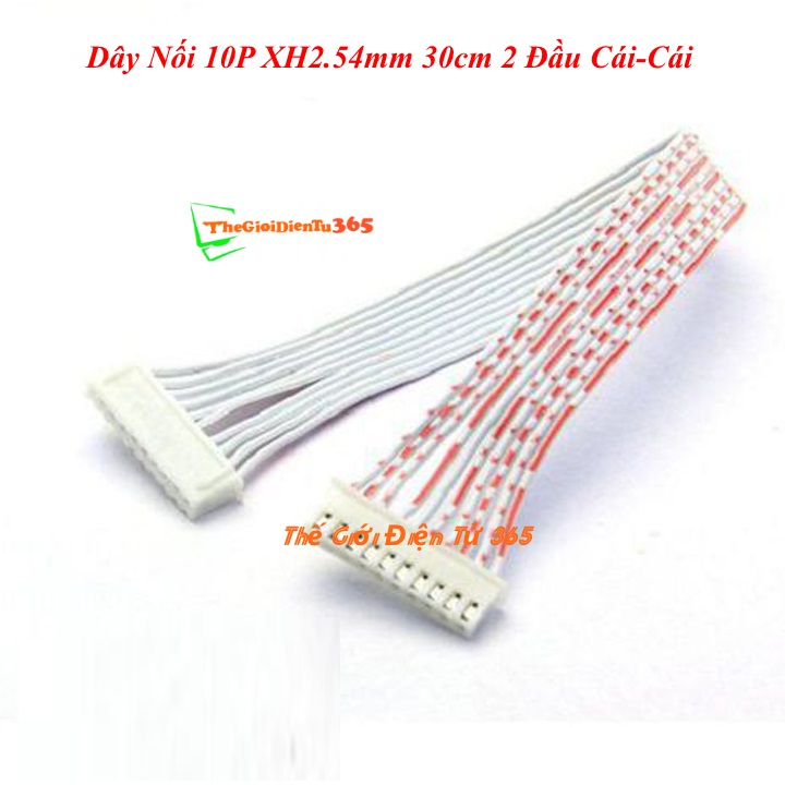 Dây nối cắm trắng 10p xh2.54mm 30cm 2 đầu cái-cái