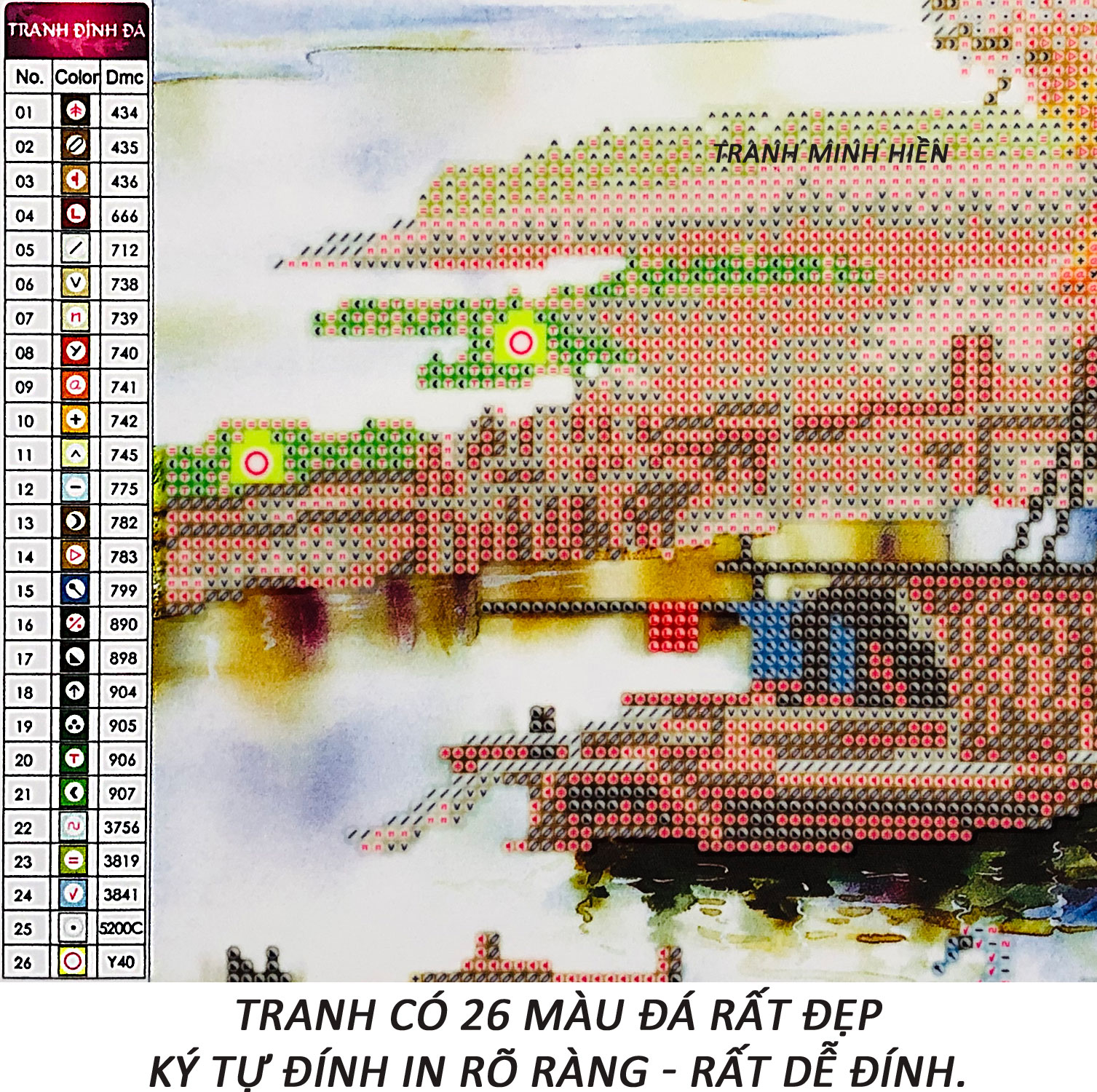 Tranh Đính Đá Cha Mẹ Là Suối Nguồn Hạnh Phúc 26 (Kèm Quà Tặng) - Tranh Minh Hiền (TỰ ĐÍNH ĐÁ)