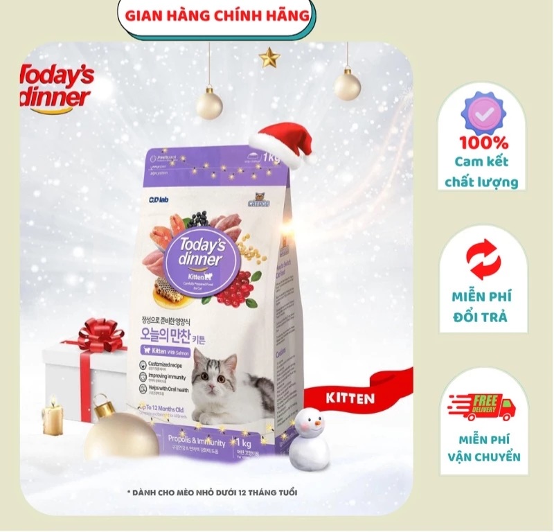 Thức ăn hạt Cho Mèo Mọi Lứa Tuổi Today's Dinner 1KG
