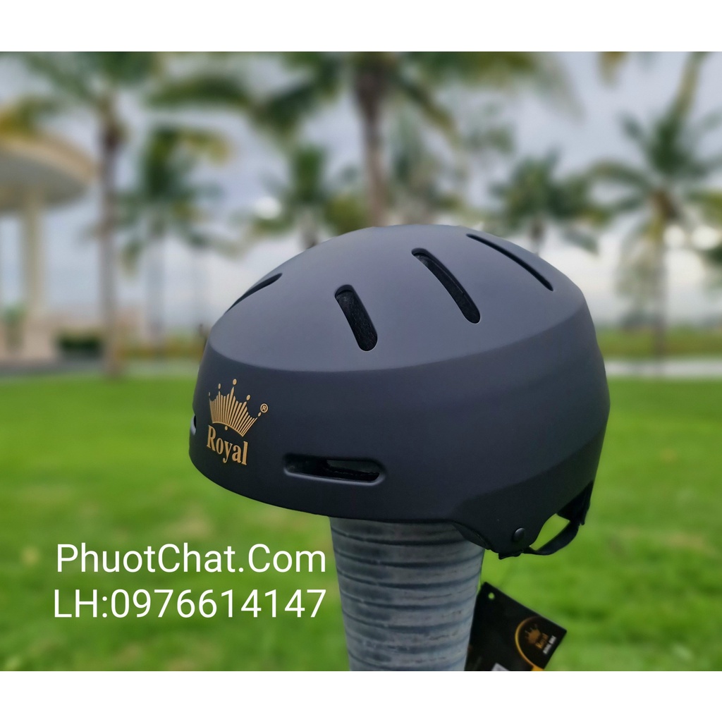 Mũ bảo hiểm xe đạp mẫu mới Royal MD17 màu đen nhám