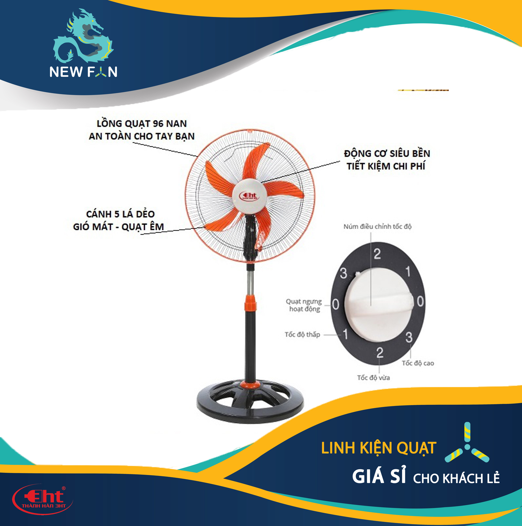 QUẠT LỠ ĐỘNG CƠ ĐỒNG 100%