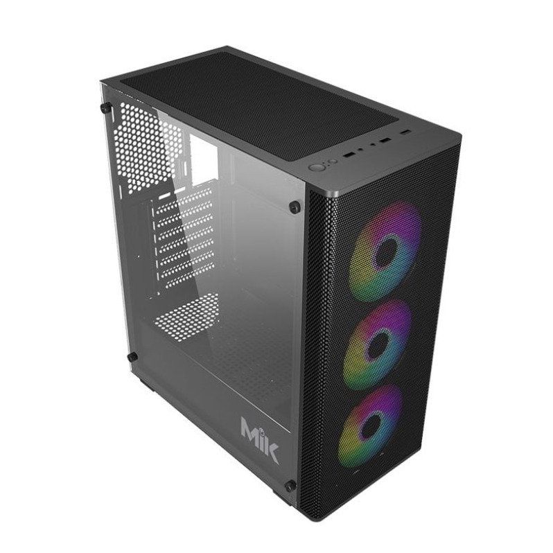 Vỏ Case máy tính MIK AION 3FA Black / White ATX Kèm 3 Fan ARGB Sync (Mới, BH 12T)