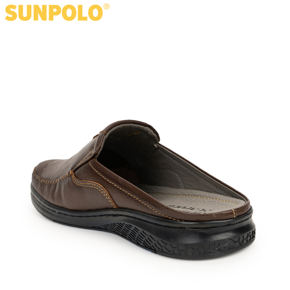 Dép sapo nam da bò SUNPOLO SPO330 (Đen, Nâu)