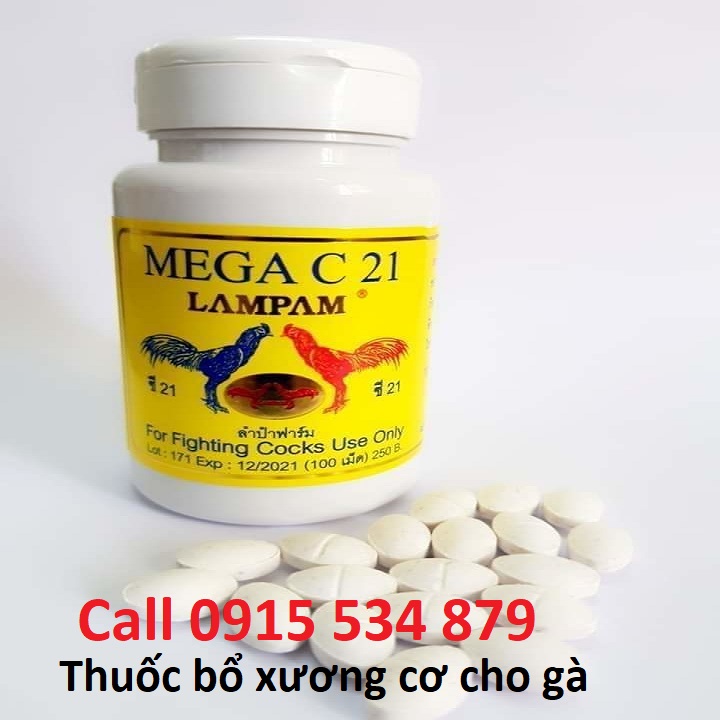 Mega c21 thuôc nuôi gà đá cao cấp thái lan hủ 100 viên
