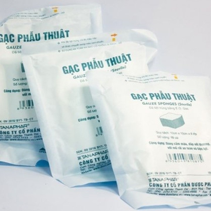 Gạc phẫu thuật 10cm x 10 cm x 8 lớp