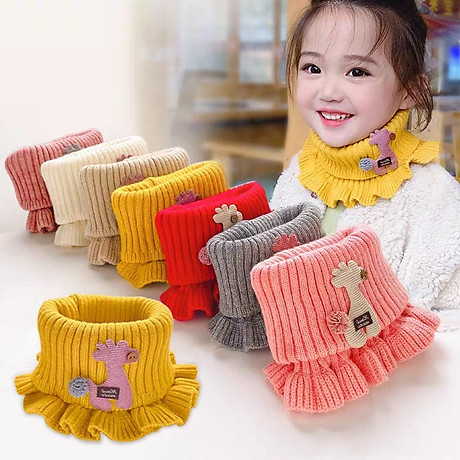 Khăn len ống nhún bèo cực xinh cho bé