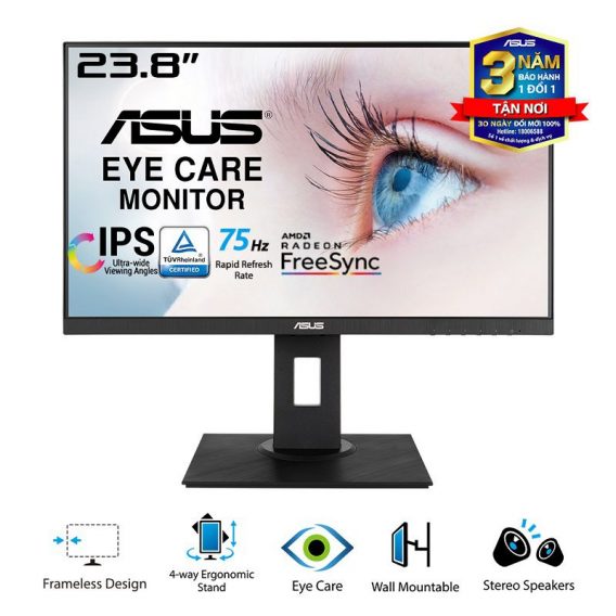 [Trả góp 0%]Màn hình Asus VA24DQLB (23.8inch/FHD/IPS/75Hz/250nits/HDMI+DP+DSub) - Hàng Chính Hãng