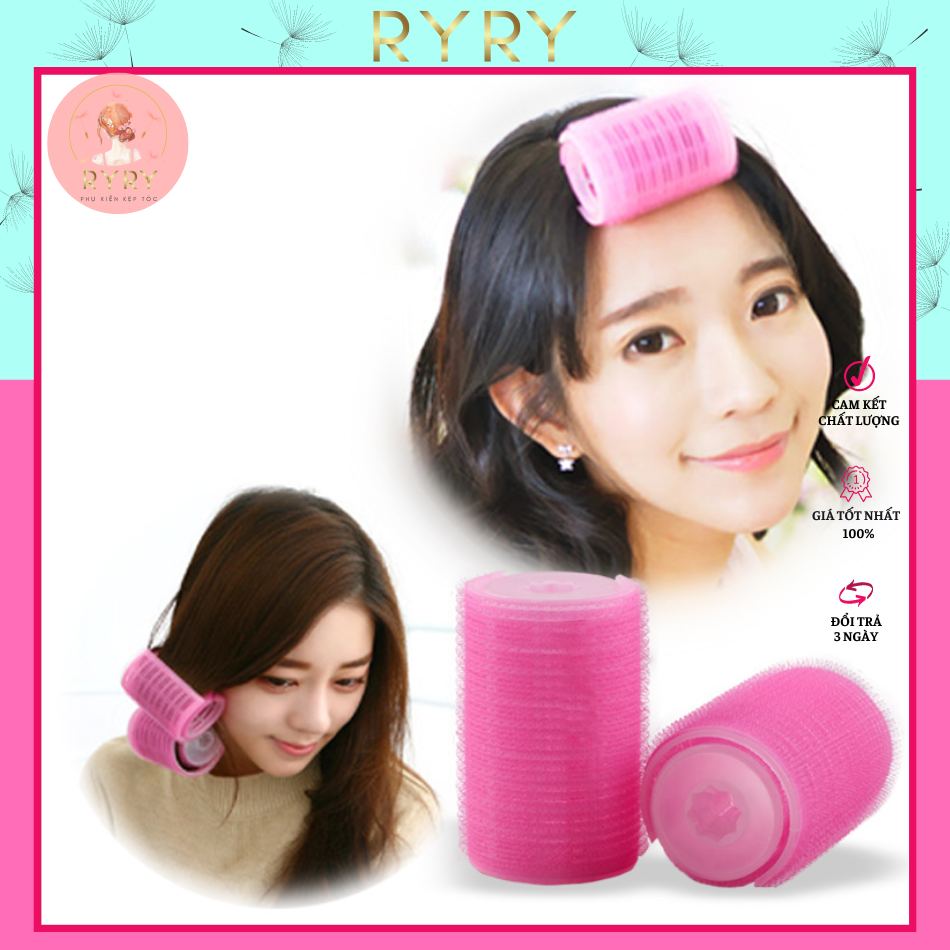 Set 2 lô cuốn tóc tự dính 2 lớp (lô gai cuốn cúp tóc phồng mái 2 lớp)