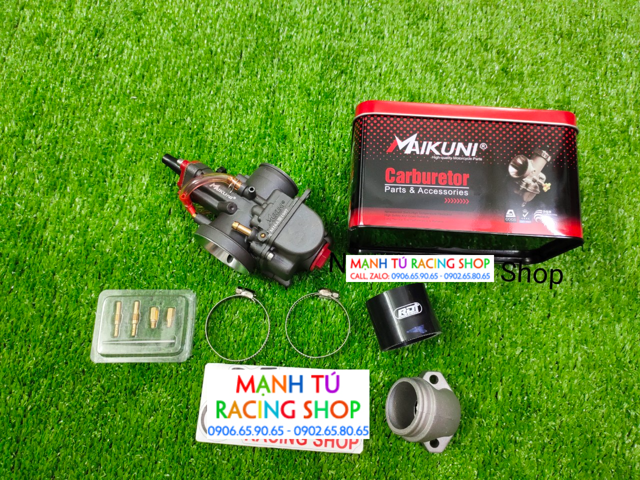 Bình xăng ga dẹp maikuni có co xăng ốc chỉnh gió-họng 28-30 - mạnh tú mts
