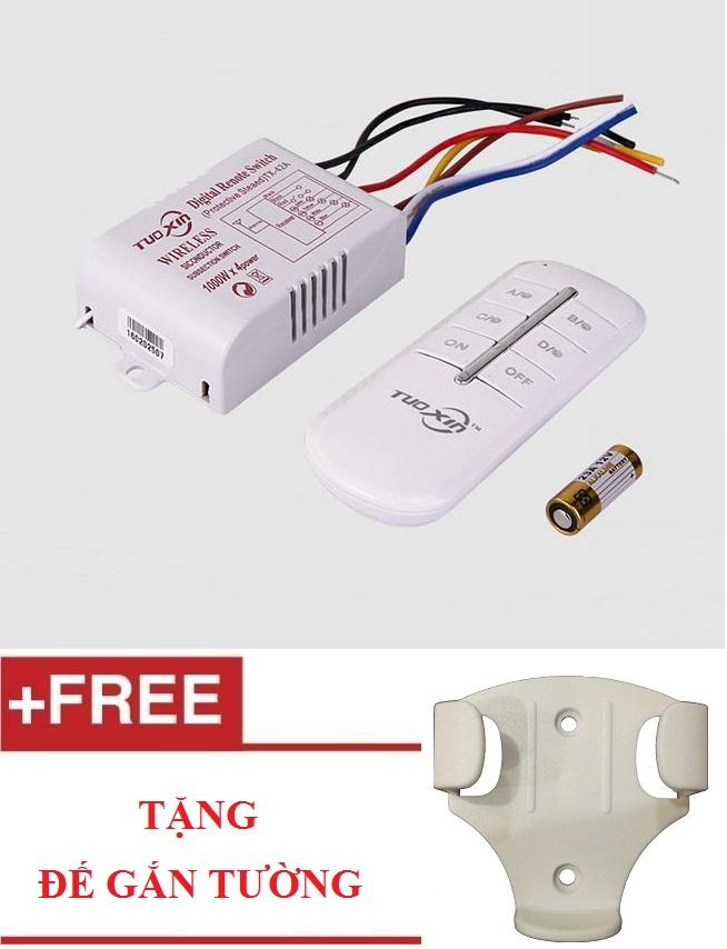 Công tắc điều khiển từ xa 4 cổng độc lập - LOẠI TỐT TUOXIN , rf 4 cổng, cong tac dien thong minh,cong tac wifi, cong tac hen gio