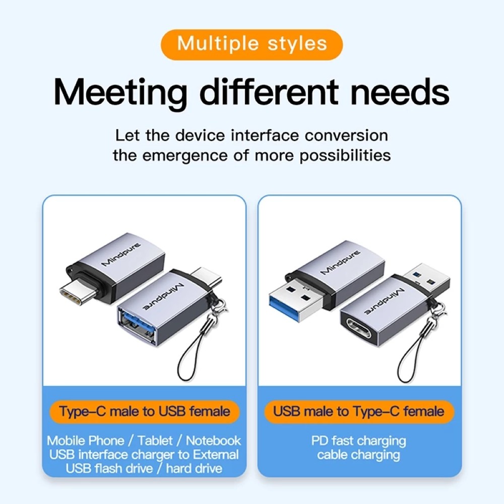 USB 3.2 / 3.0 Đầu chuyển đổi adapter USB otg Type A sang USB Type C tốc độ cao Sạc Và truyền dữ liệu 10Gbps Laptop Điện thoại