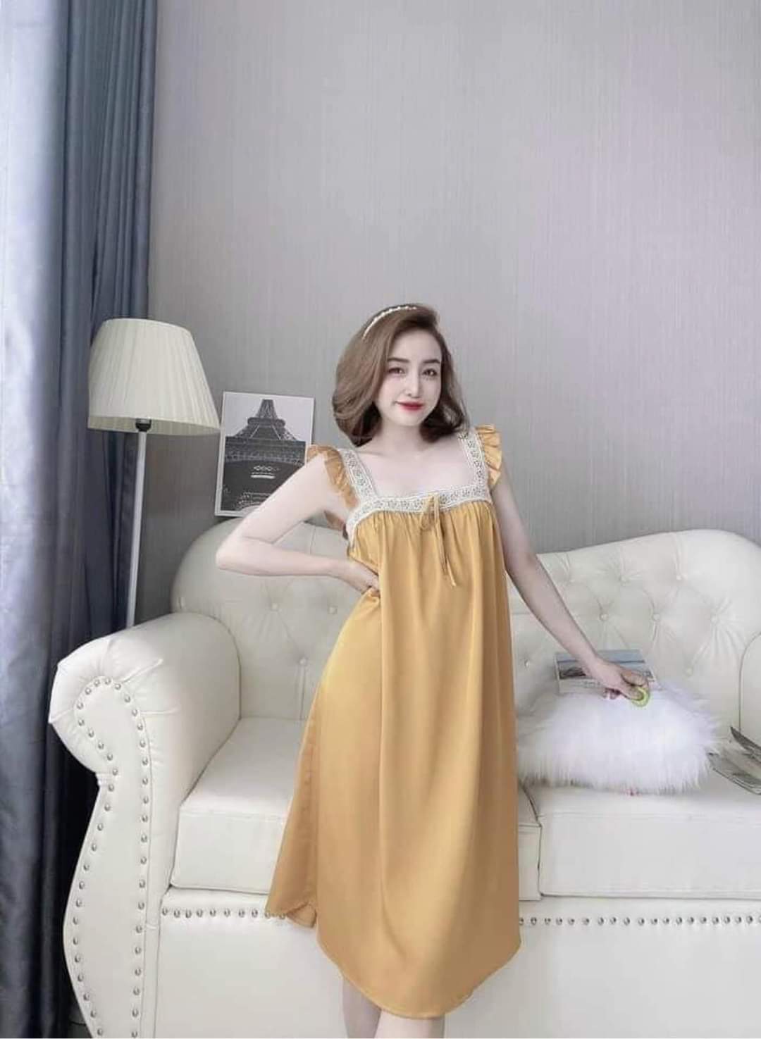 váy ngủ hai dây suông