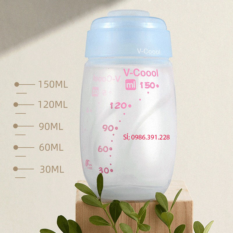 Bình trữ sữa 150ml cổ rộng- Bình trữ sữa V-Coool