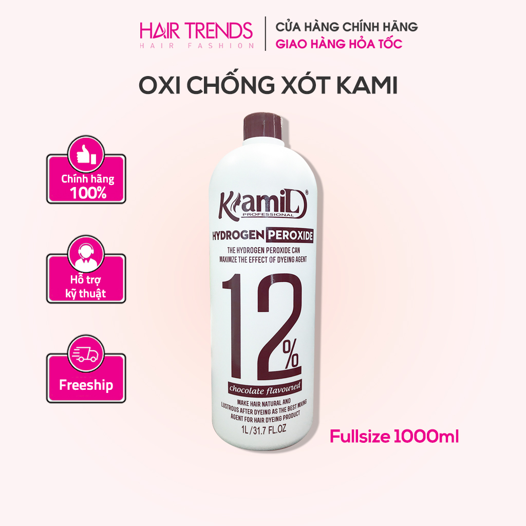(CHÍNH HÃNG) Oxi  nhuộm (trợ nhuộm) chống xót KAMI- hương socola 1000ml