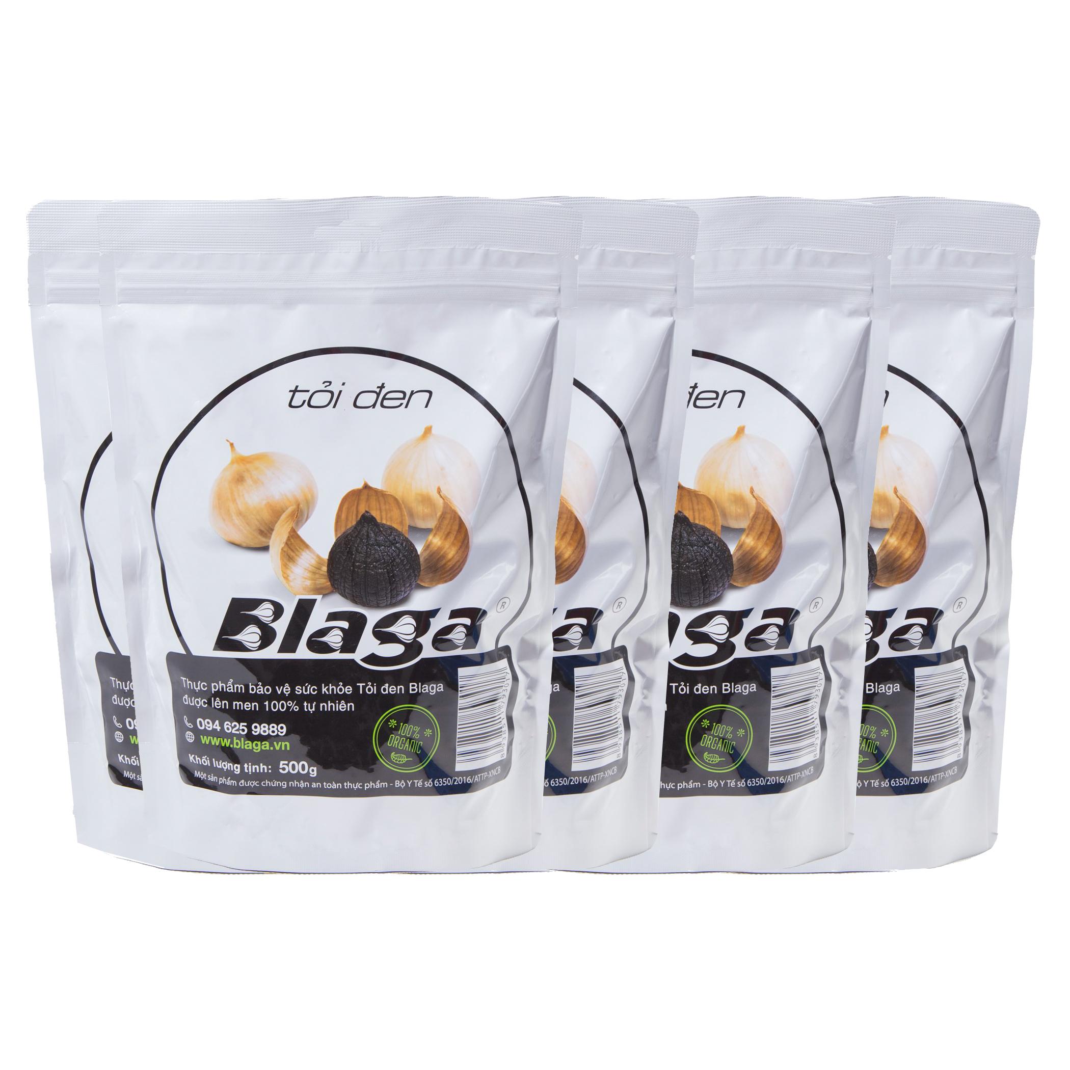 Bộ 5 Tỏi Đen Blaga Túi (500g / Túi)