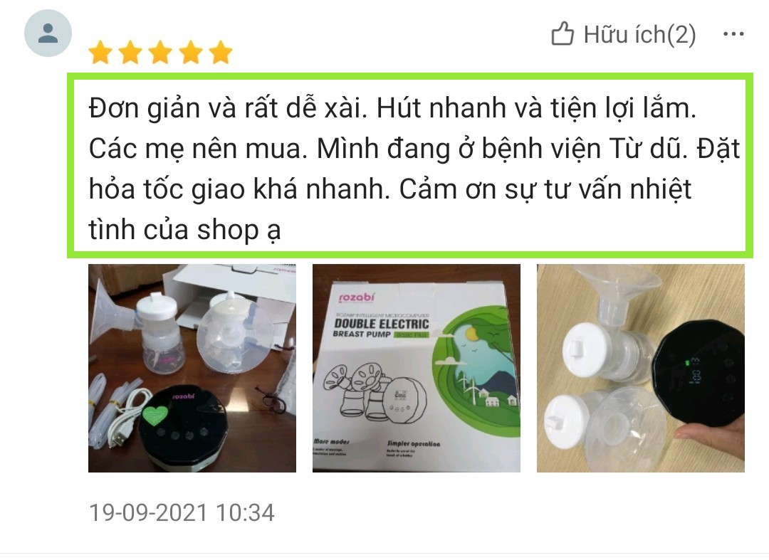 [Có Pin Sạc]Combo Máy Hút Sữa Điện Đôi ROZABI Basic Plus và Áo Hút Sữa Rảnh Tay (Siêu Cần Thiết Cho Mẹ)