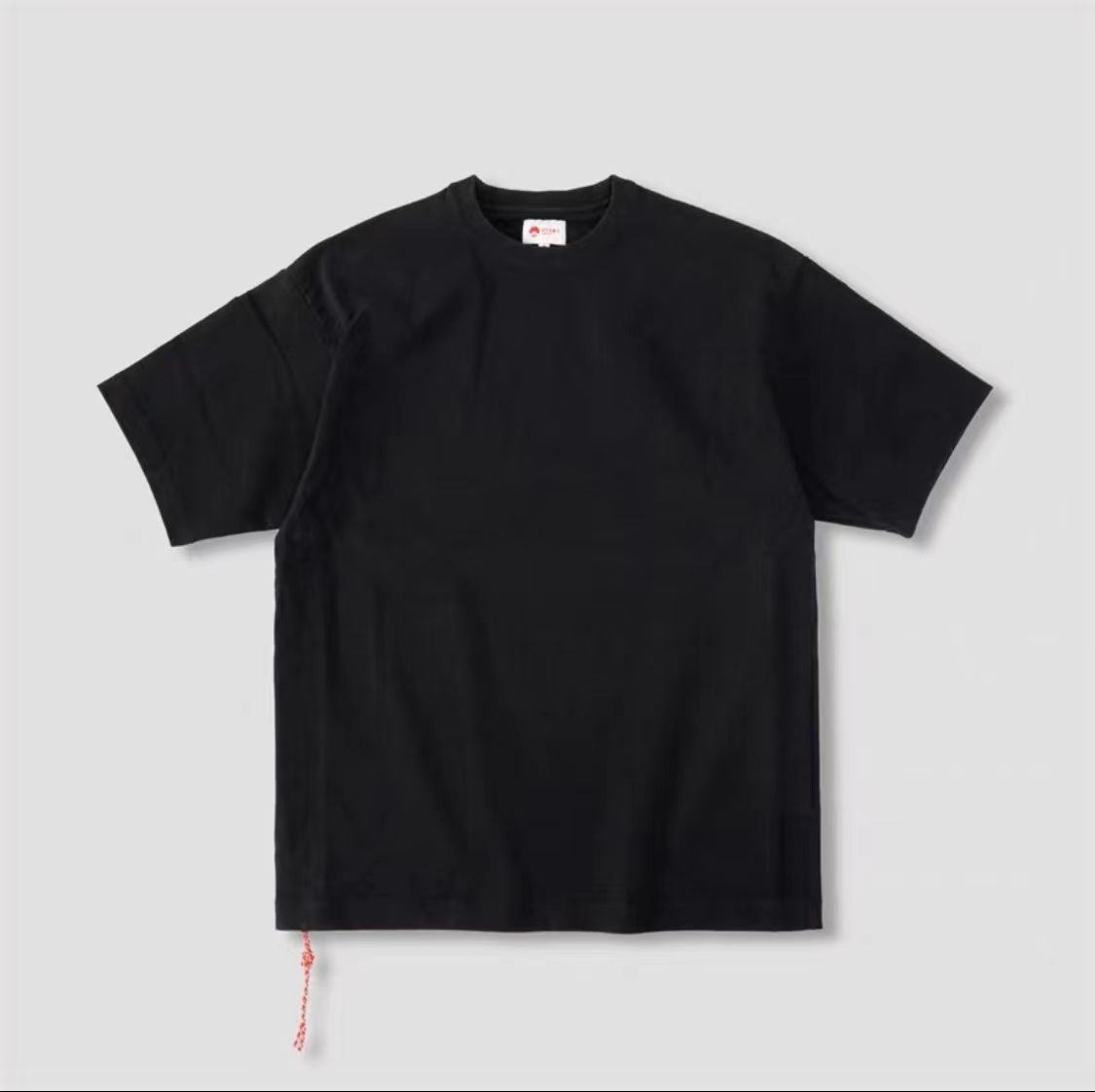 Original BEAMS JAPAN new 320g solid color red rope cotton loose short-sleeved T-shirt male dark gray