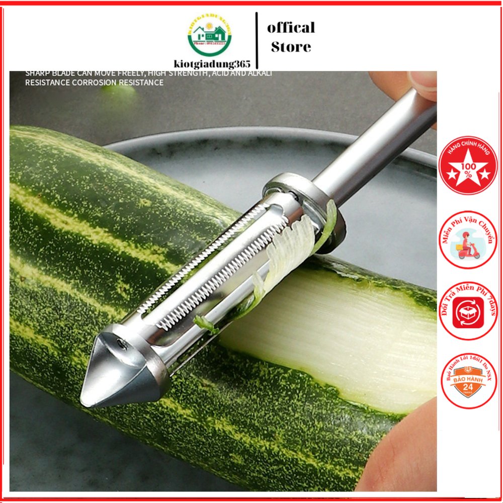Dao nạo hoa quả rau củ đa năng inox 4 in 1 Nạo vỏ và gọt hoa quả