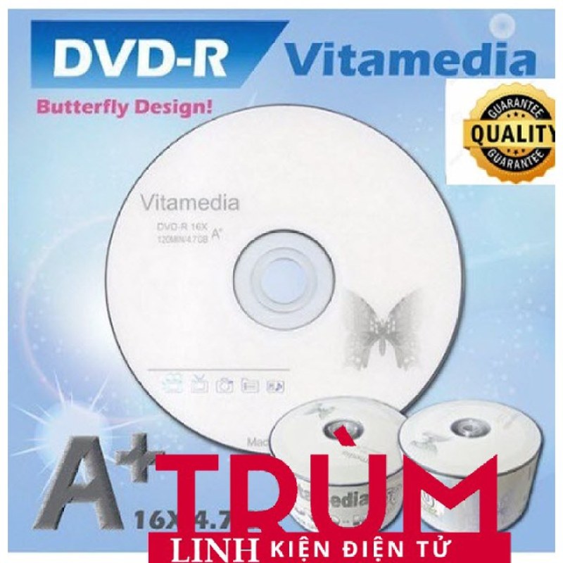Bảng giá Free Ship- Đĩa dvd trắng ,Đĩa trắng DVD Vitamedia 1 lốc 50 cái 47G  - Hàng Loại Tốt Phong Vũ
