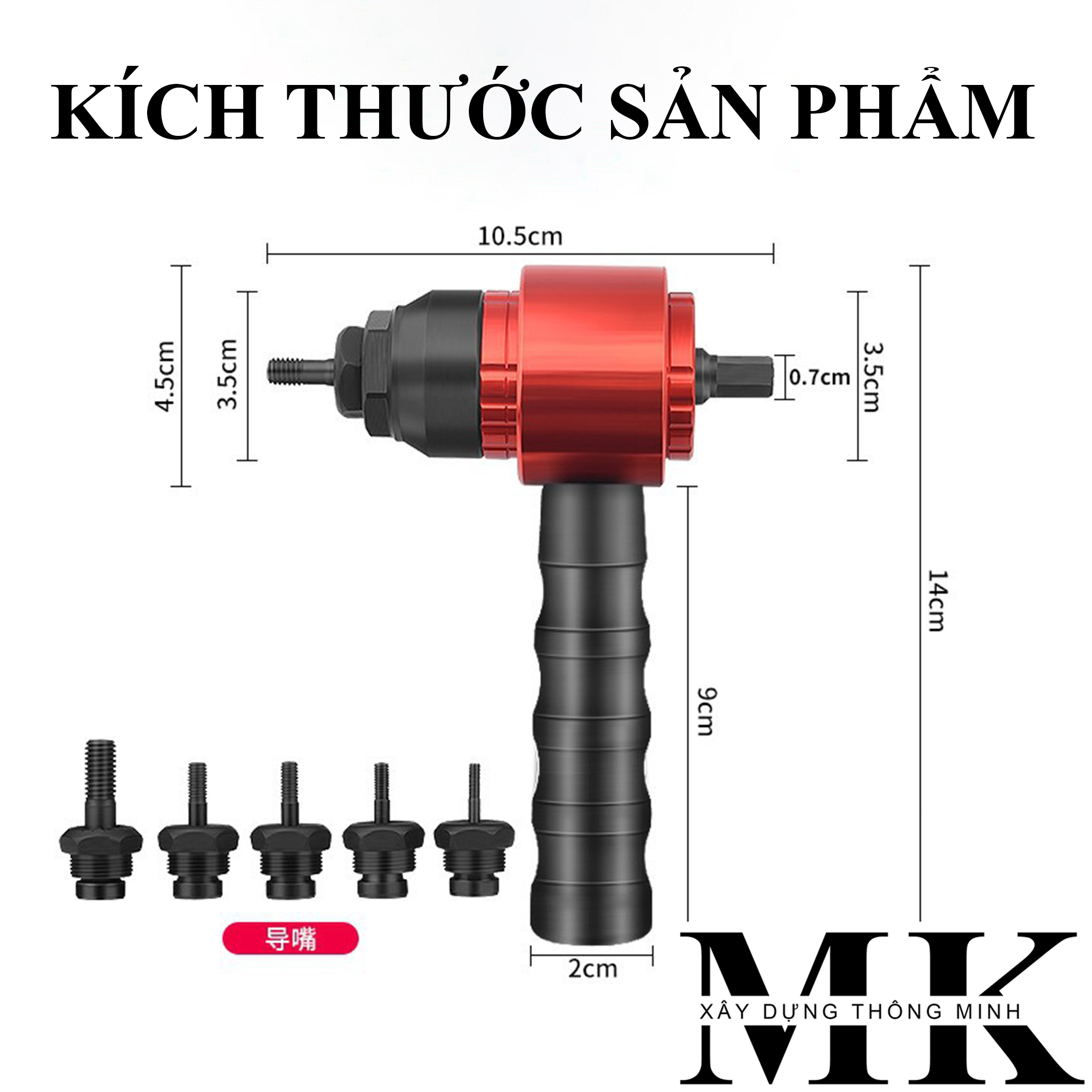 Đầu kít rút ốc tán lắp máy vặn bulong,khoan pin